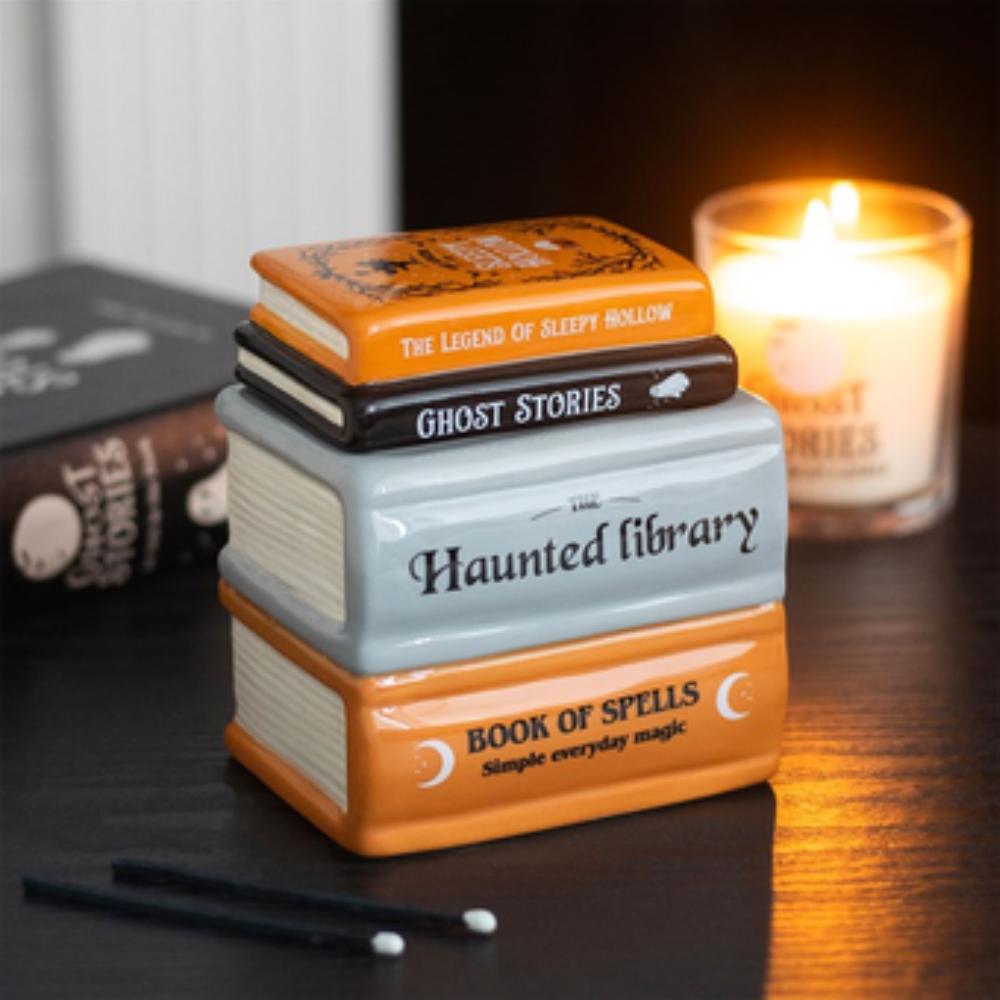 Haunted Library Book Stack Oil Burner & Wax Warmer