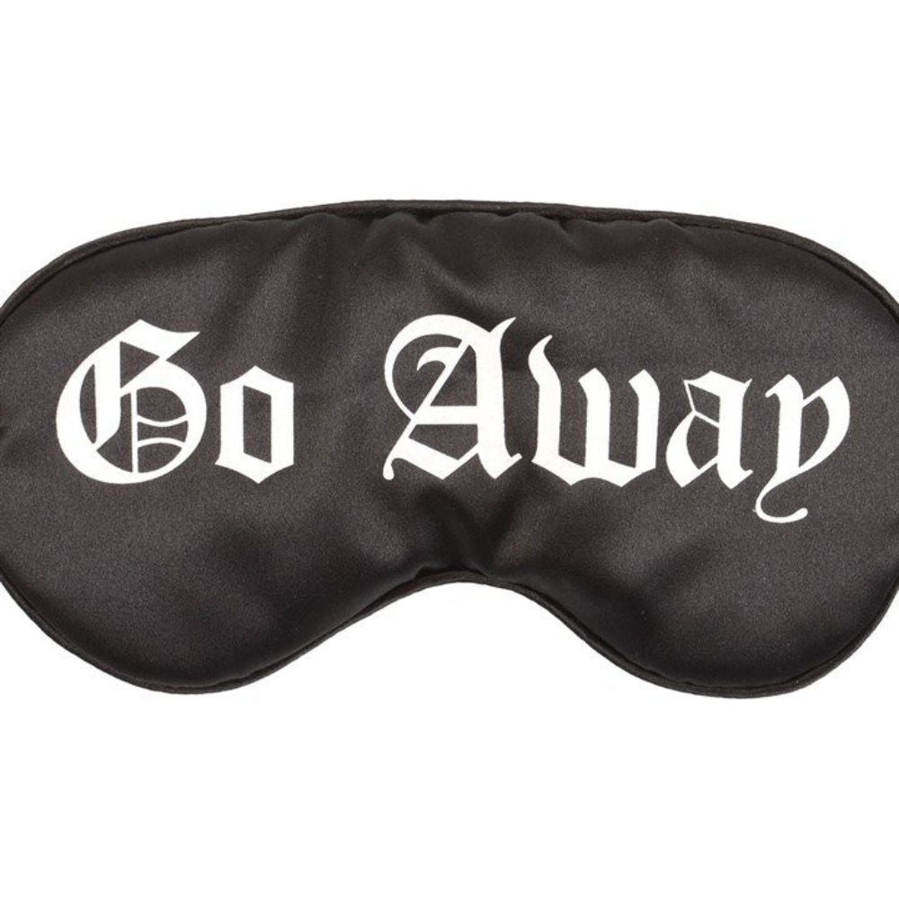 Gothic Satin Sleep Mask - 'Go Away'