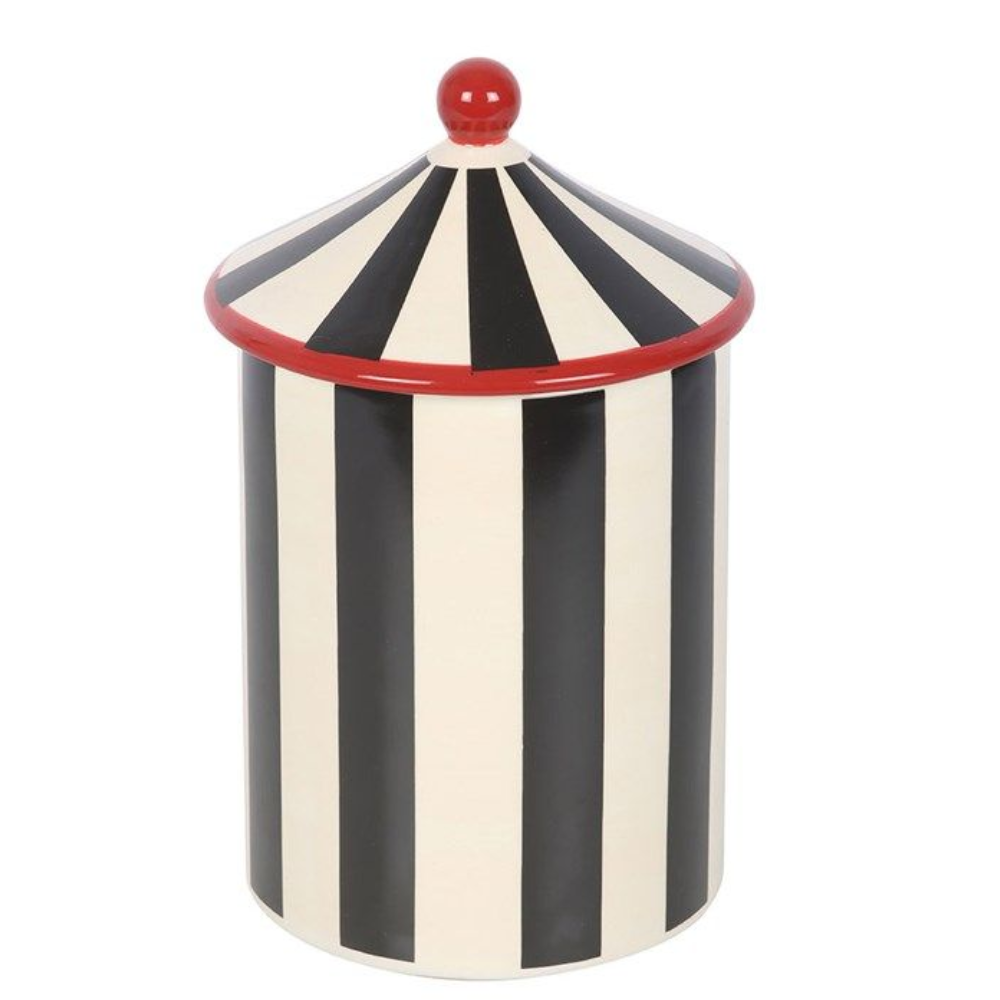 Black Striped Circus Tent Storage Jar