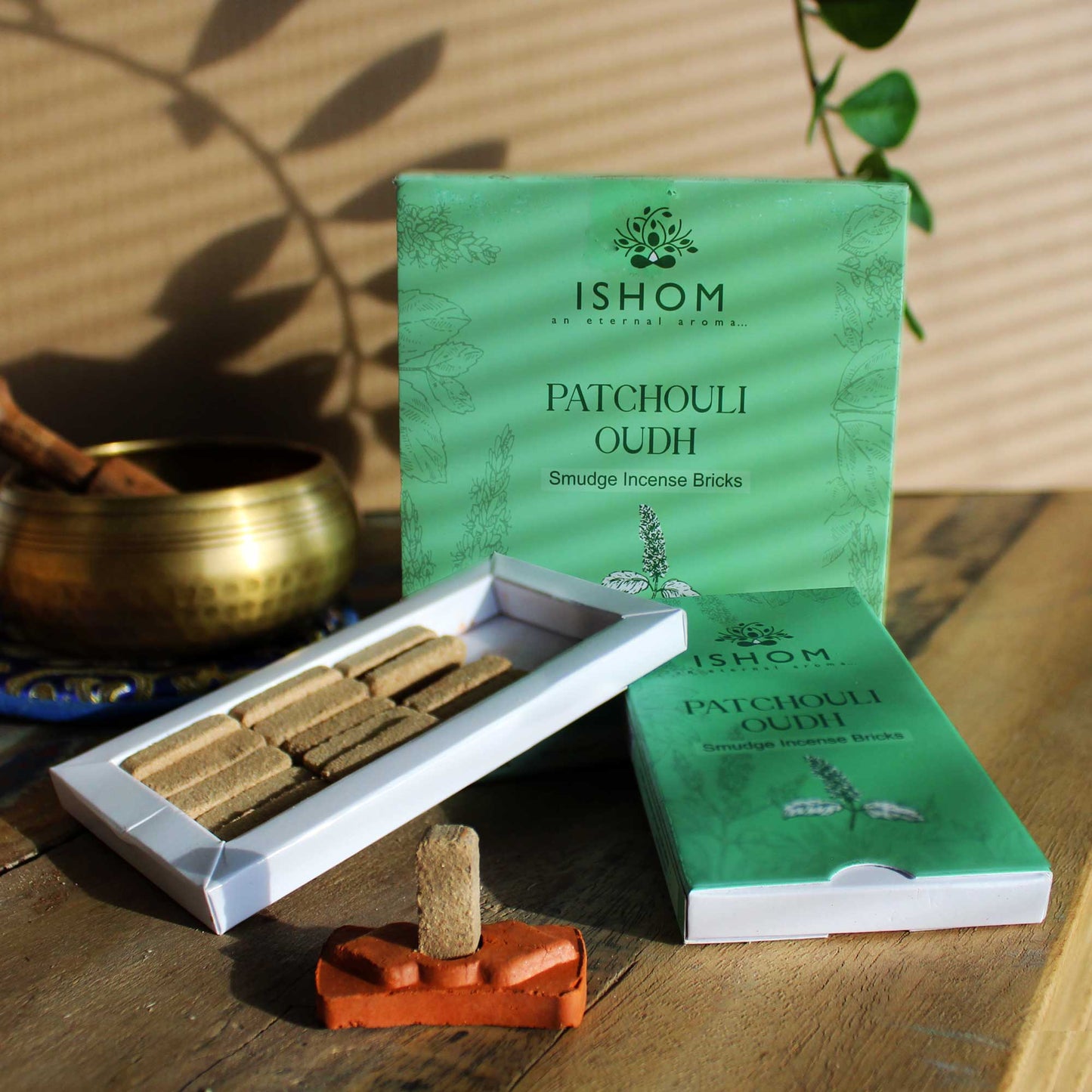 Natural Incense Resin Smudge Bricks and Burner