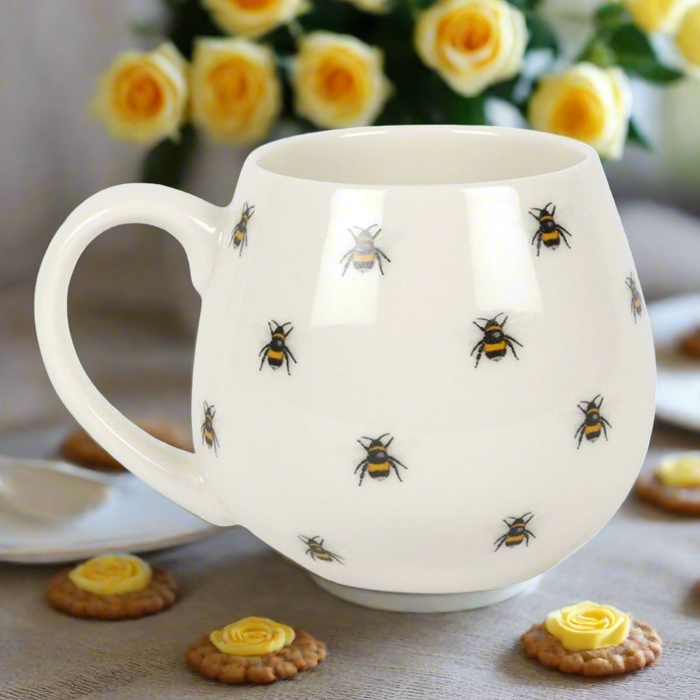 Bee Print Rounded Mug