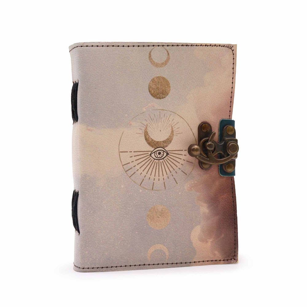 Hand Made Genuine Leather Journal 'Moon Phases'