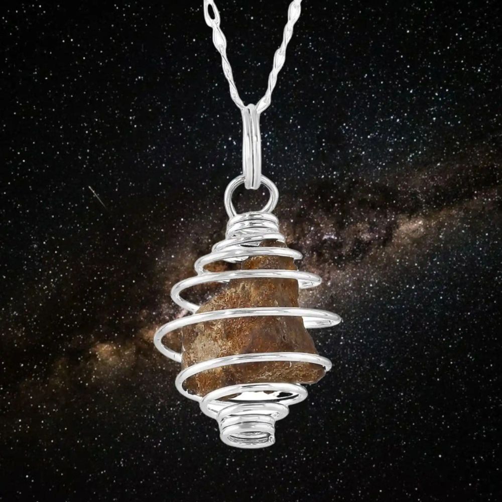 Touch of the cosmos: Chondrite Meteorite Pendant