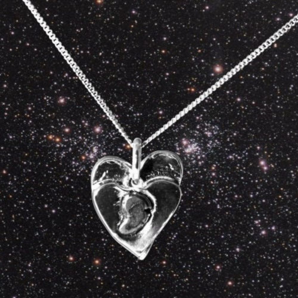 Sterling Silver - Shooting Star Heart Pendant