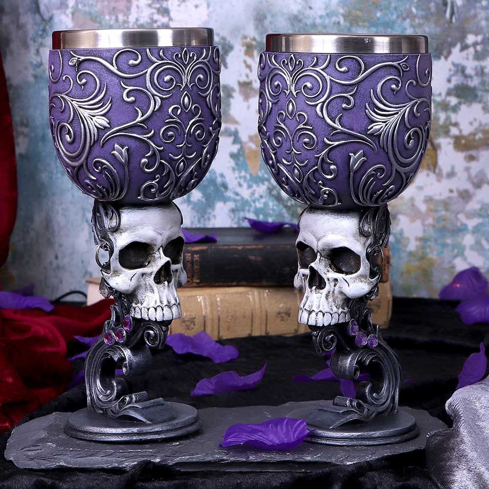 Death's Desire Twin Skull Heart Goblets