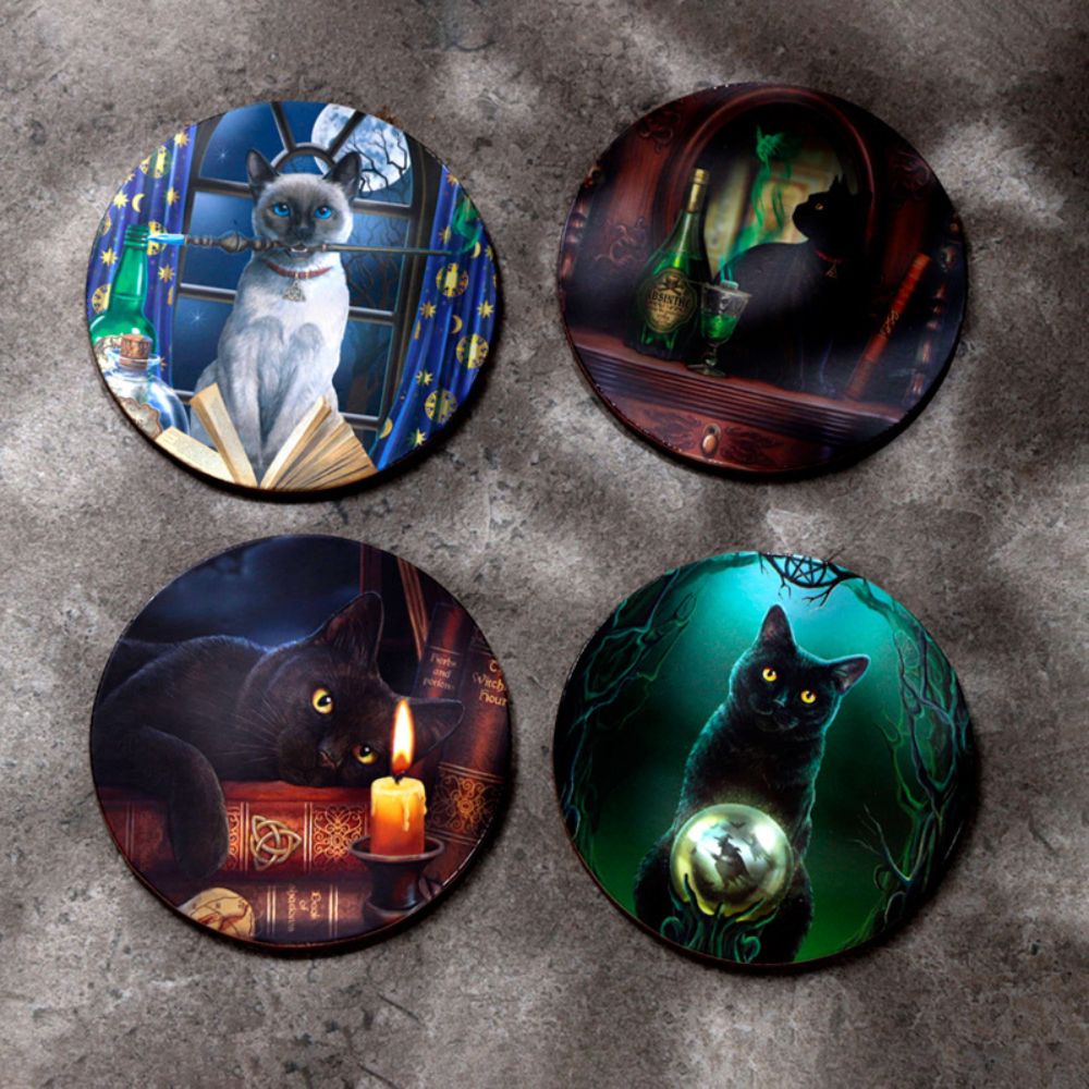 Lisa Parker set of four coaster - Magic Cats