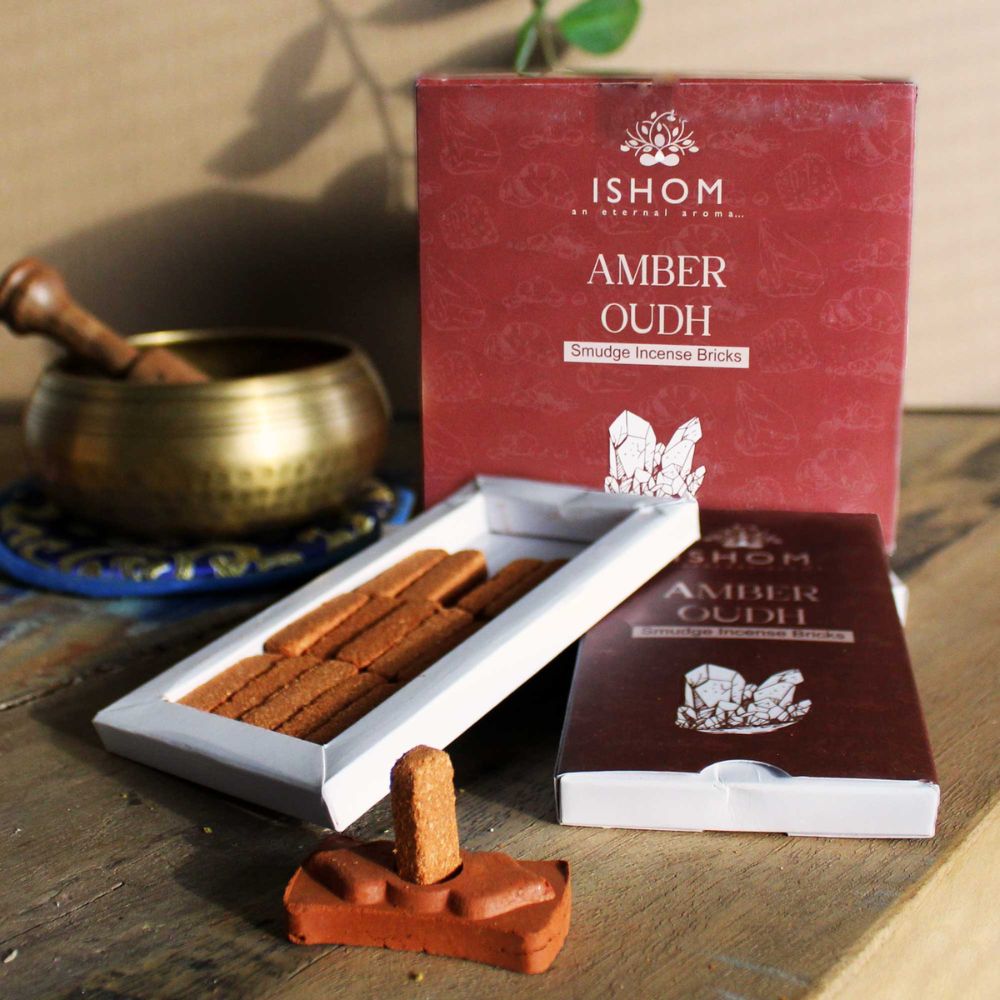 Natural Incense Resin Smudge Bricks and Burner