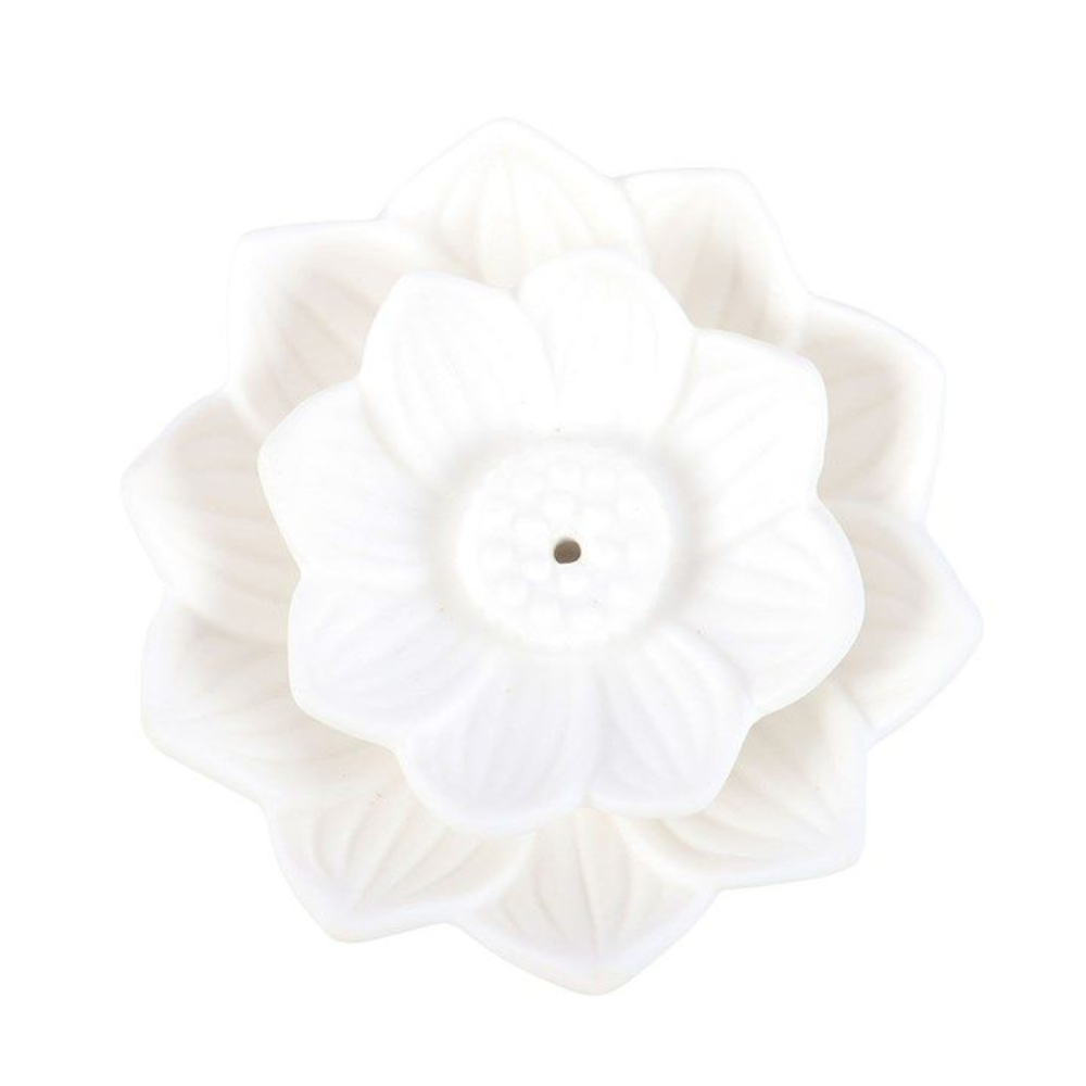 White Lotus Flower Incense Stick Holder