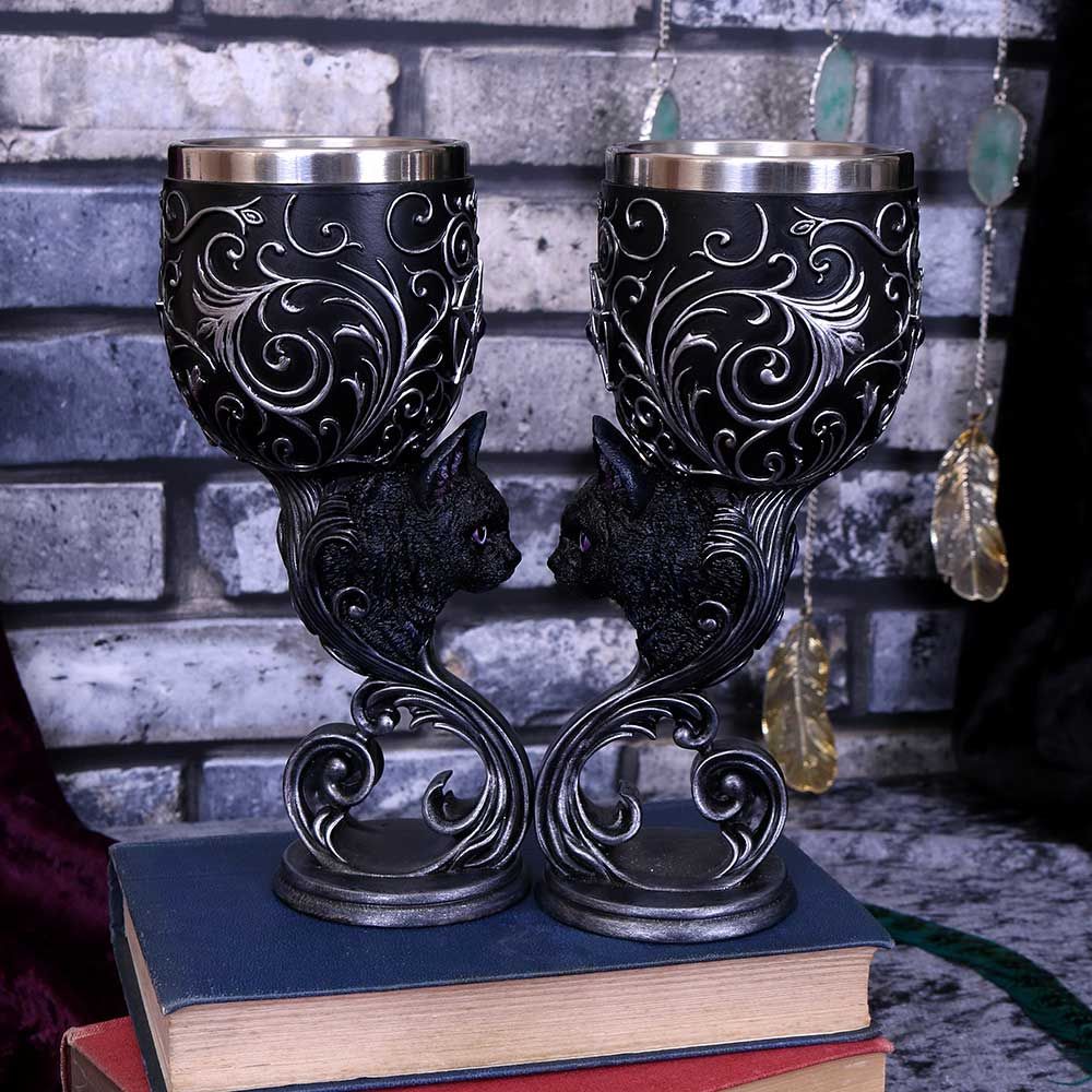 Familiars Love Twin Cat Heart Goblets