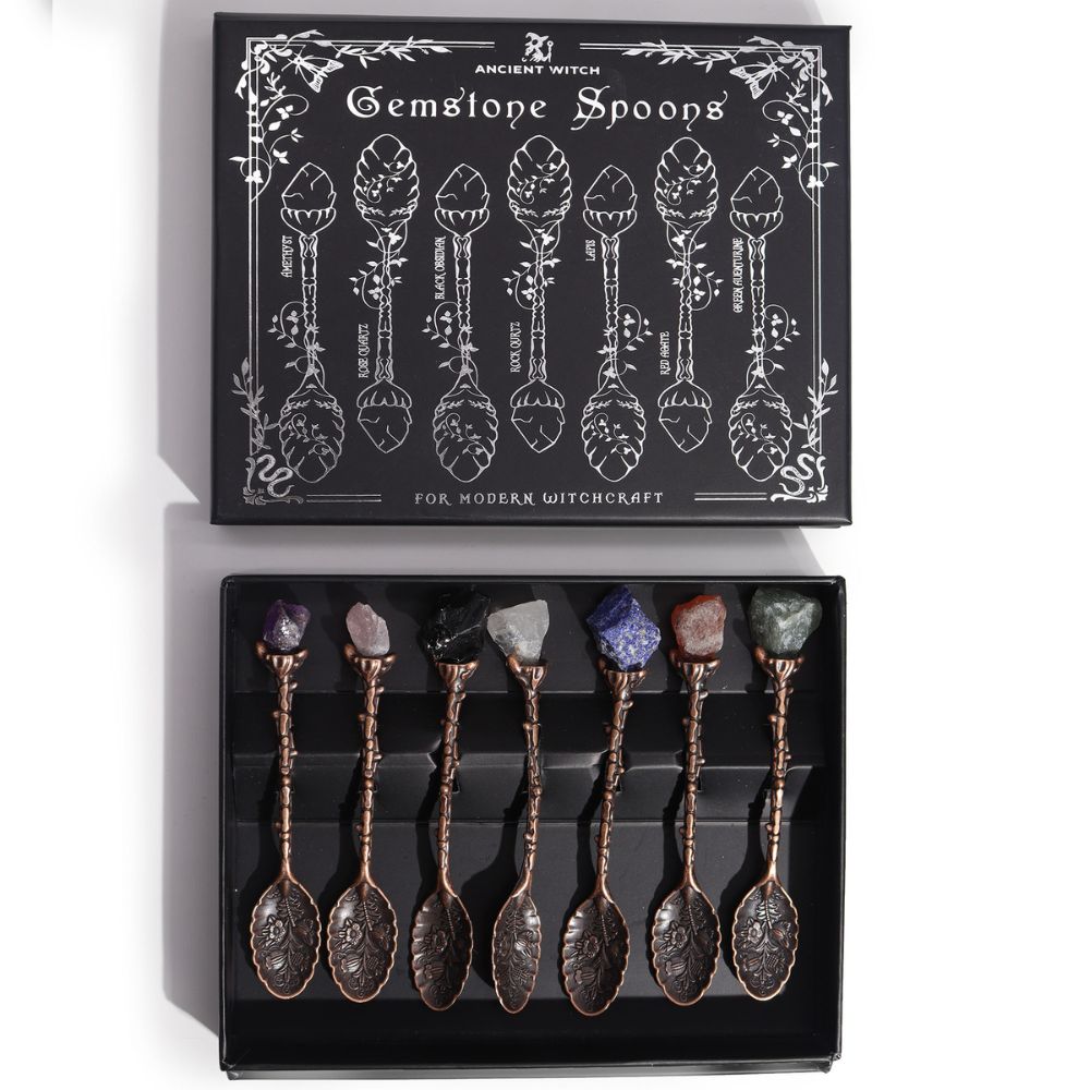 Ancient Witch Gemstone Spoons Gift Set