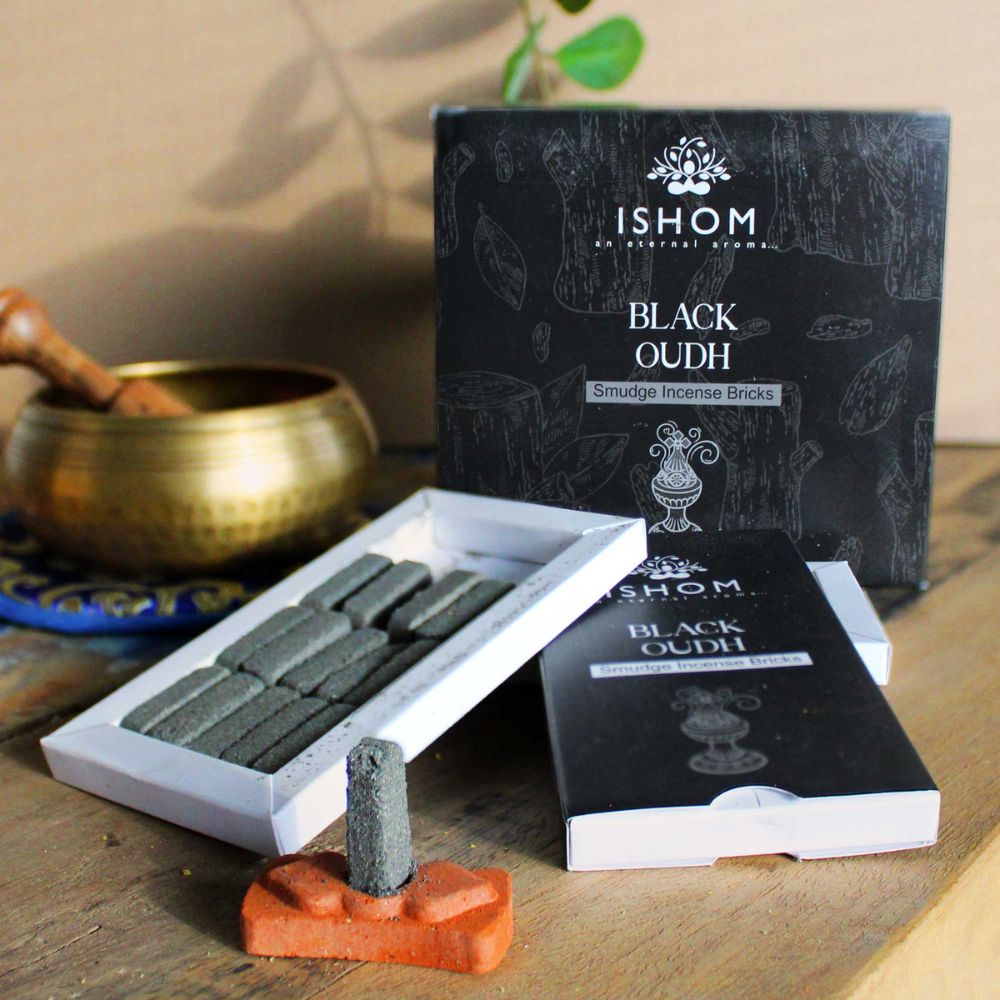 Natural Incense Resin Smudge Bricks and Burner