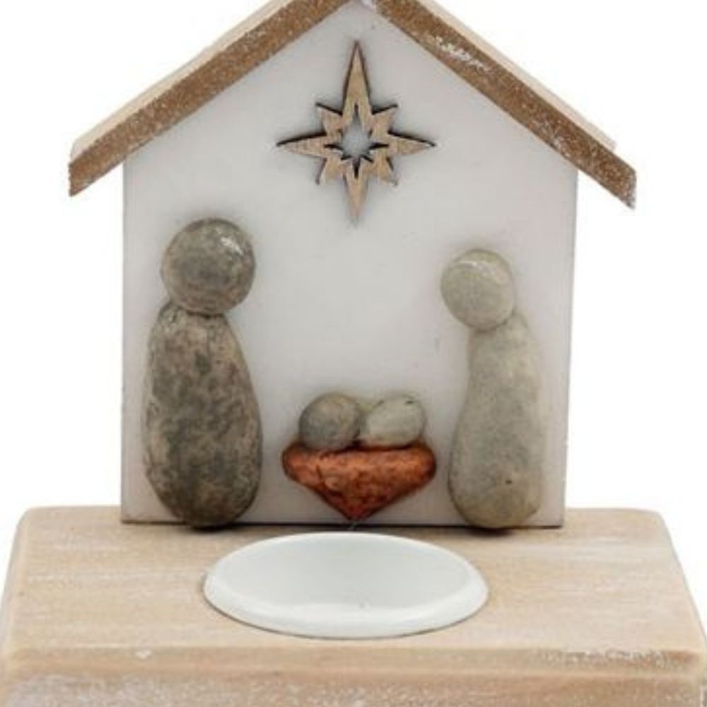 Pebble Nativity T-light holder