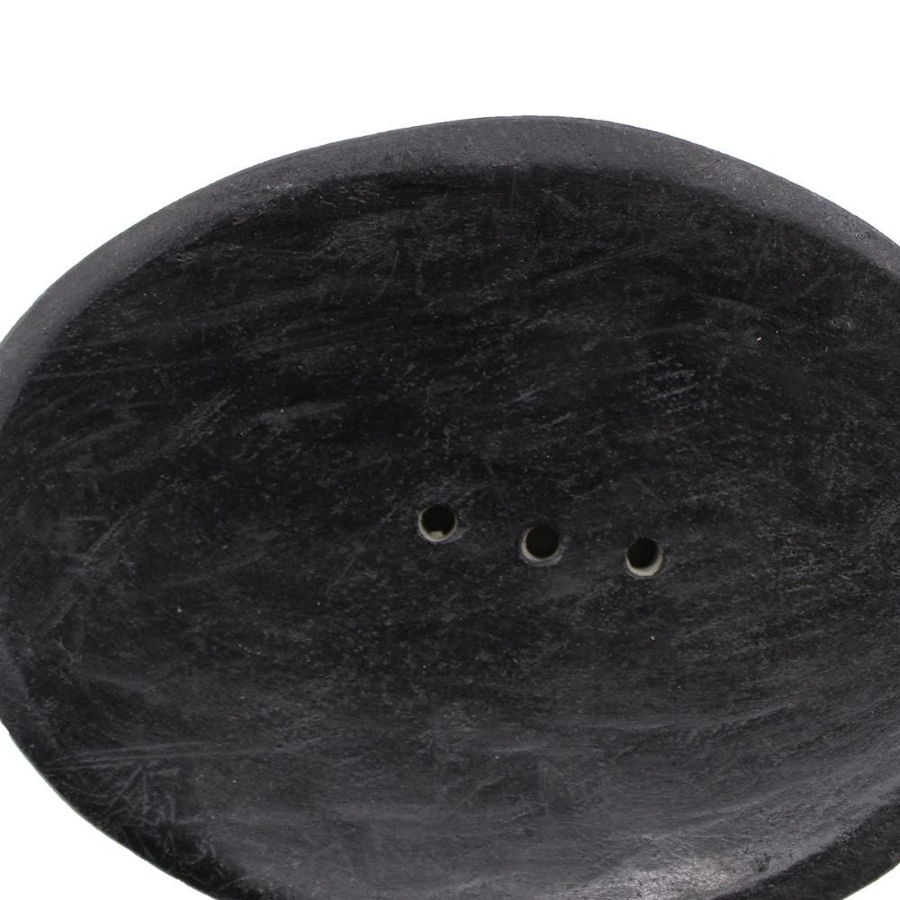 Oval Black Marble Soap Dish