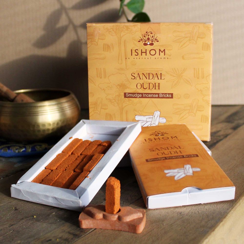 Natural Incense Resin Smudge Bricks and Burner