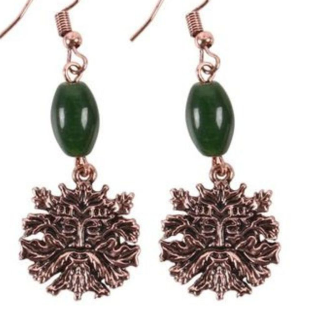 Green Man Earrings