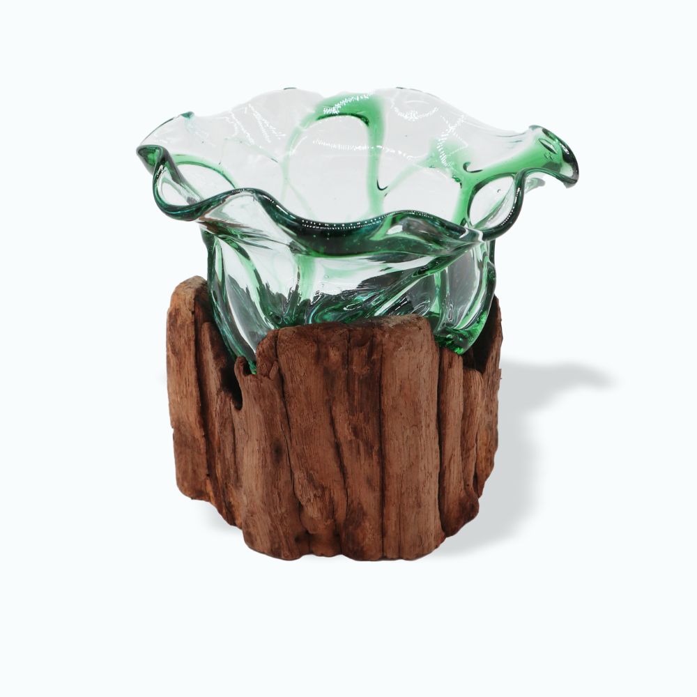 Molten Recycled beer Bottle Glass Sculpture