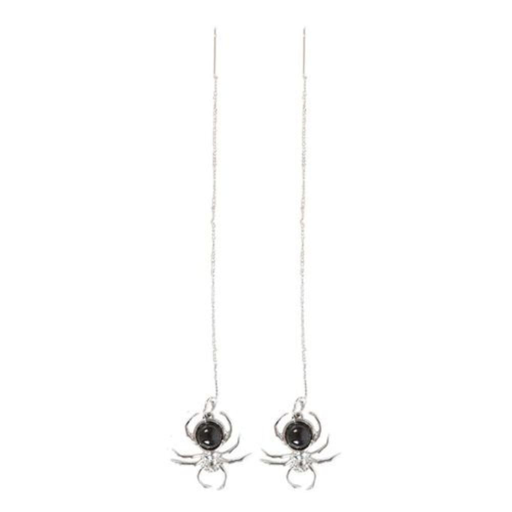Black Obsidian Spider Earrings