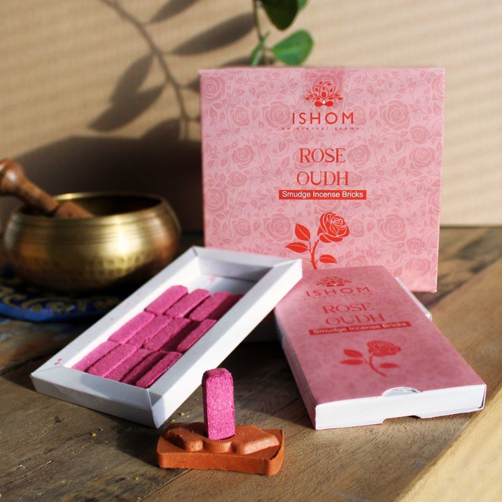 Natural Incense Resin Smudge Bricks and Burner
