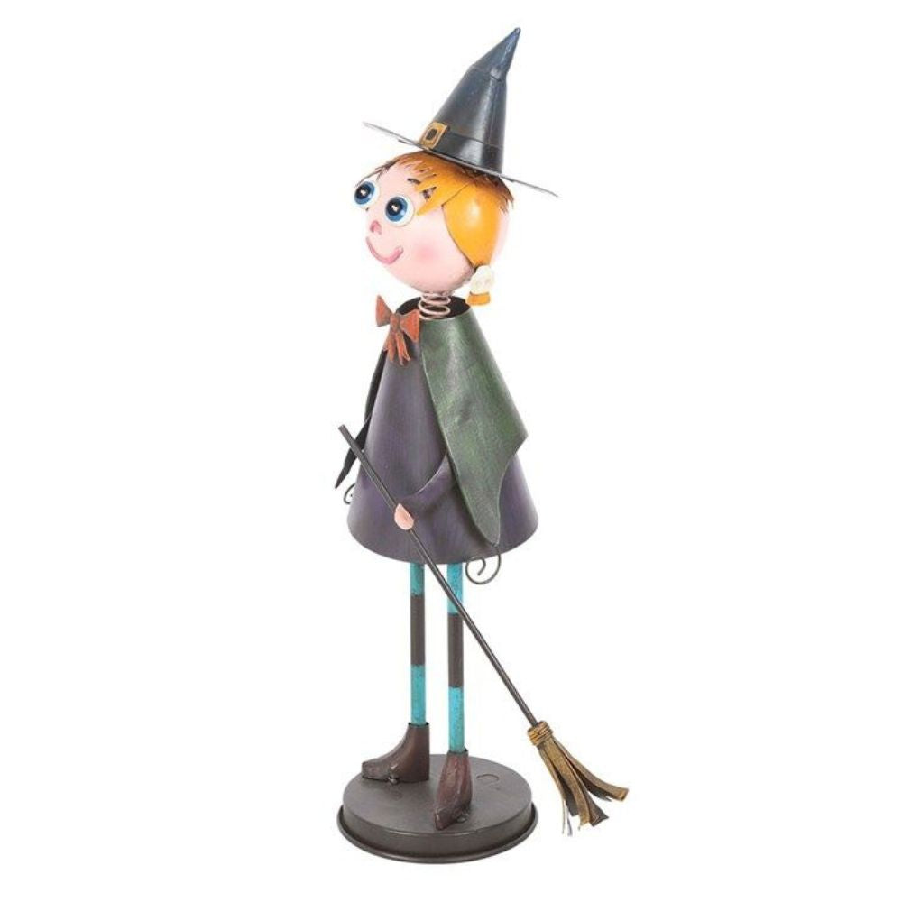 Vintage Metal Witch Ornament