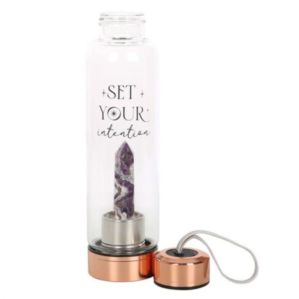 Set Your Intention Glass Water Bottle