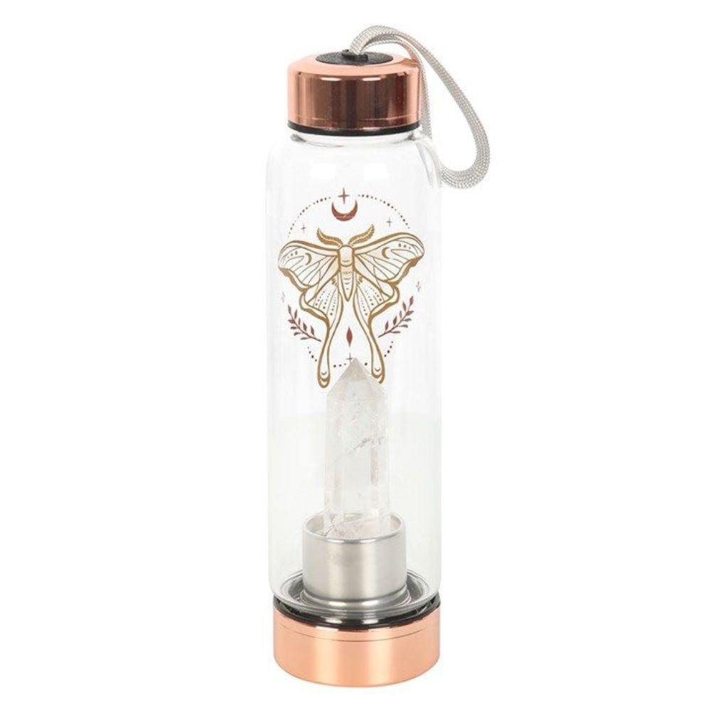 Glass Water Bottle - Luna Moth