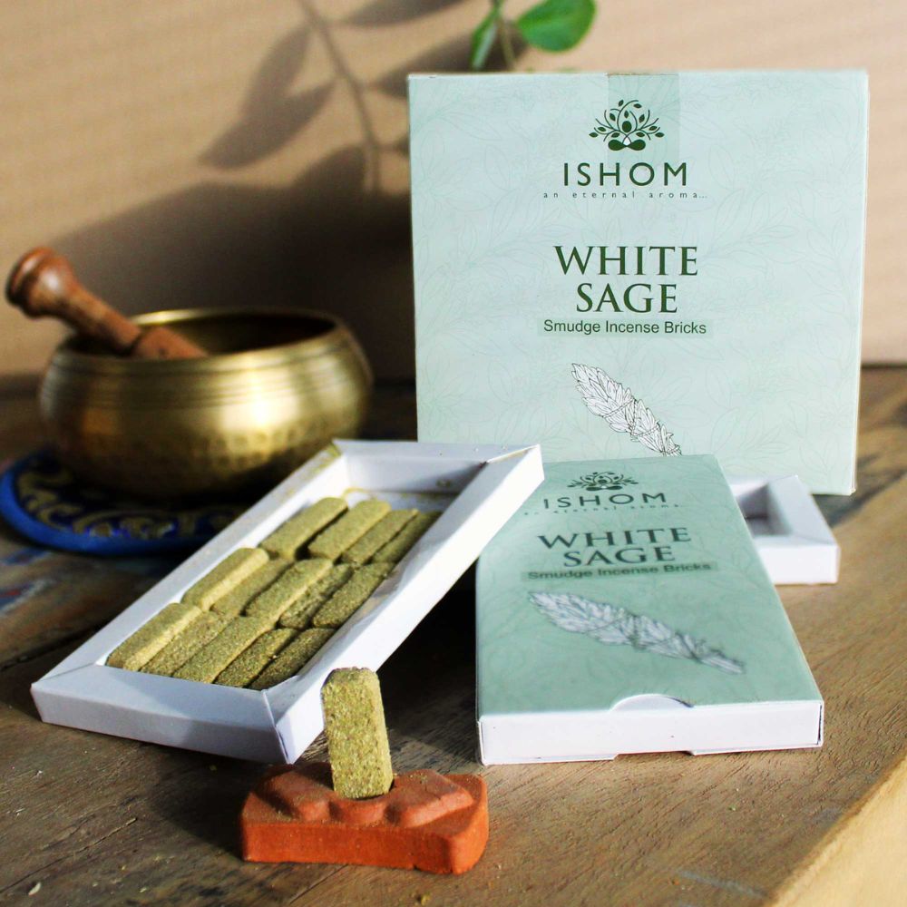 Natural Incense Resin Smudge Bricks and Burner