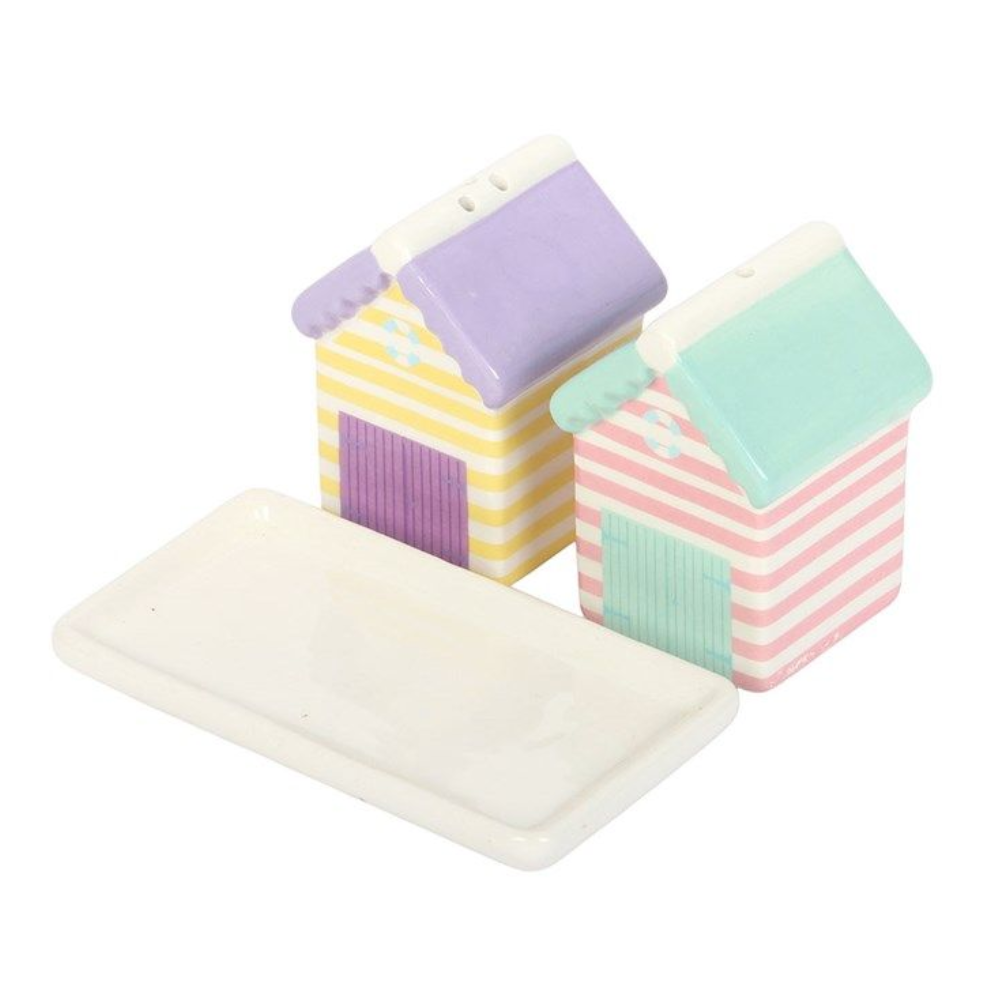 Pastel Beach Hut Salt and Pepper Shakers