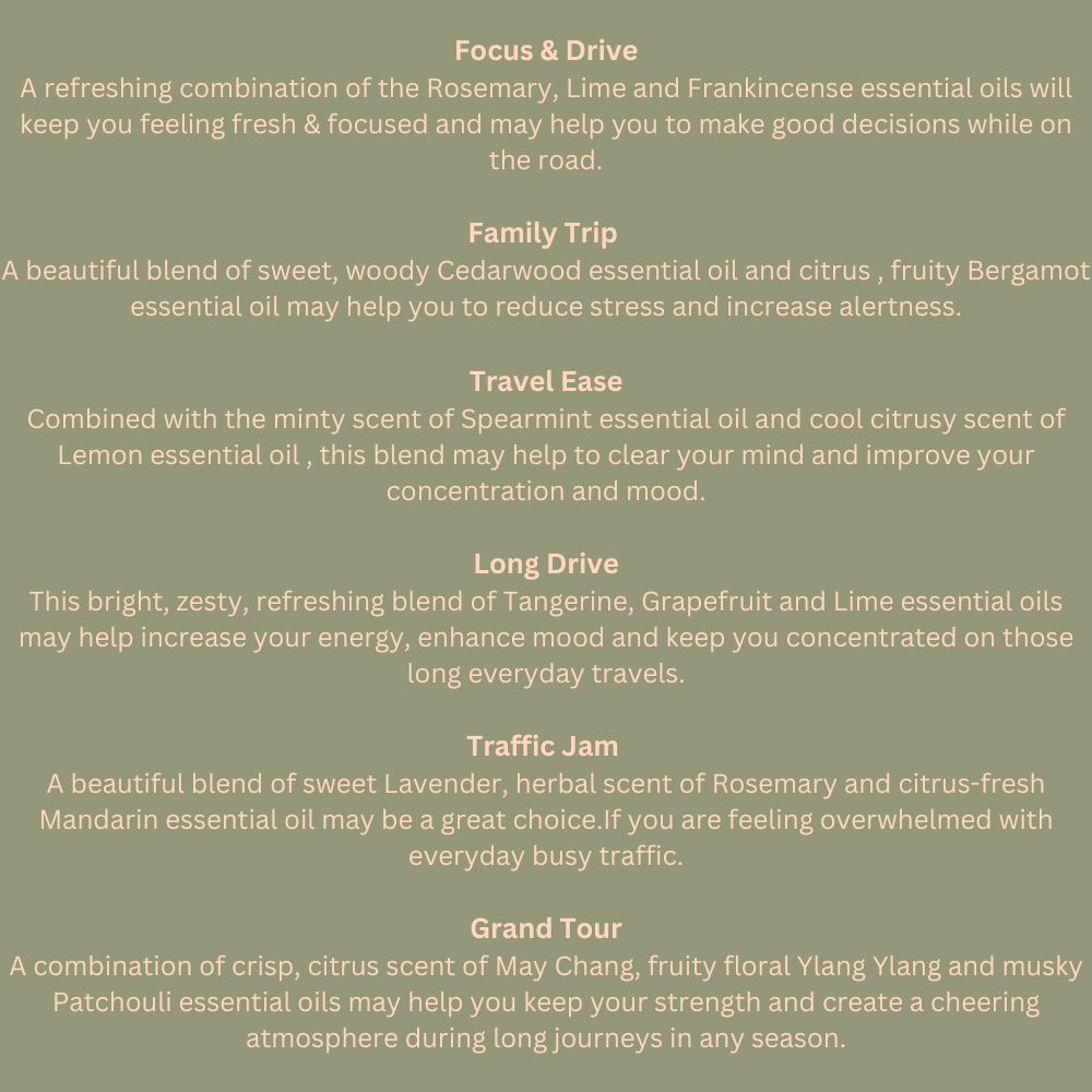 Aromatherapy Blends for Car Diffusers