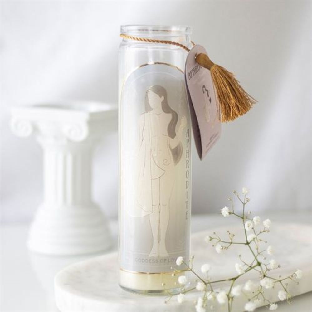 Goddess Tube Candles with Crystals