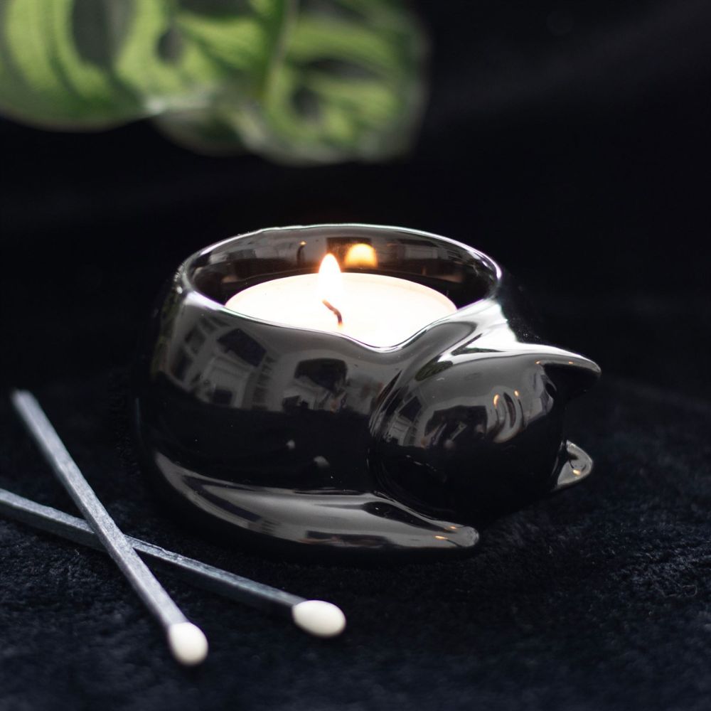 Tealight Holder - Black Cat