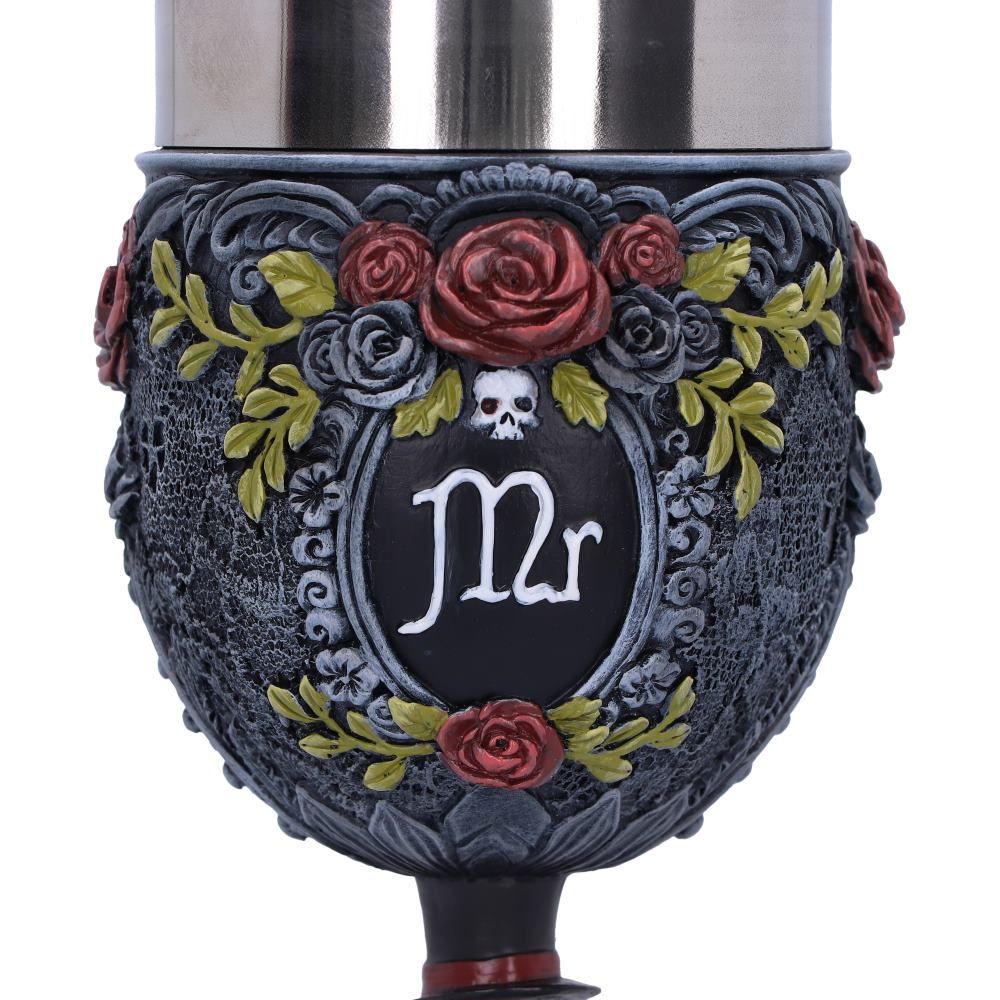 Mr and Mrs gothic Skeleton Goblet