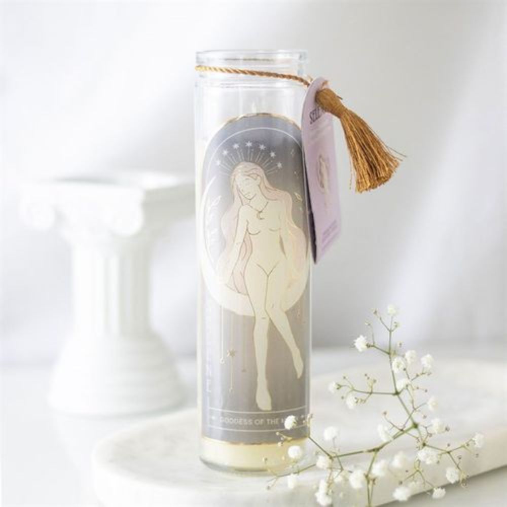 Goddess Tube Candles with Crystals