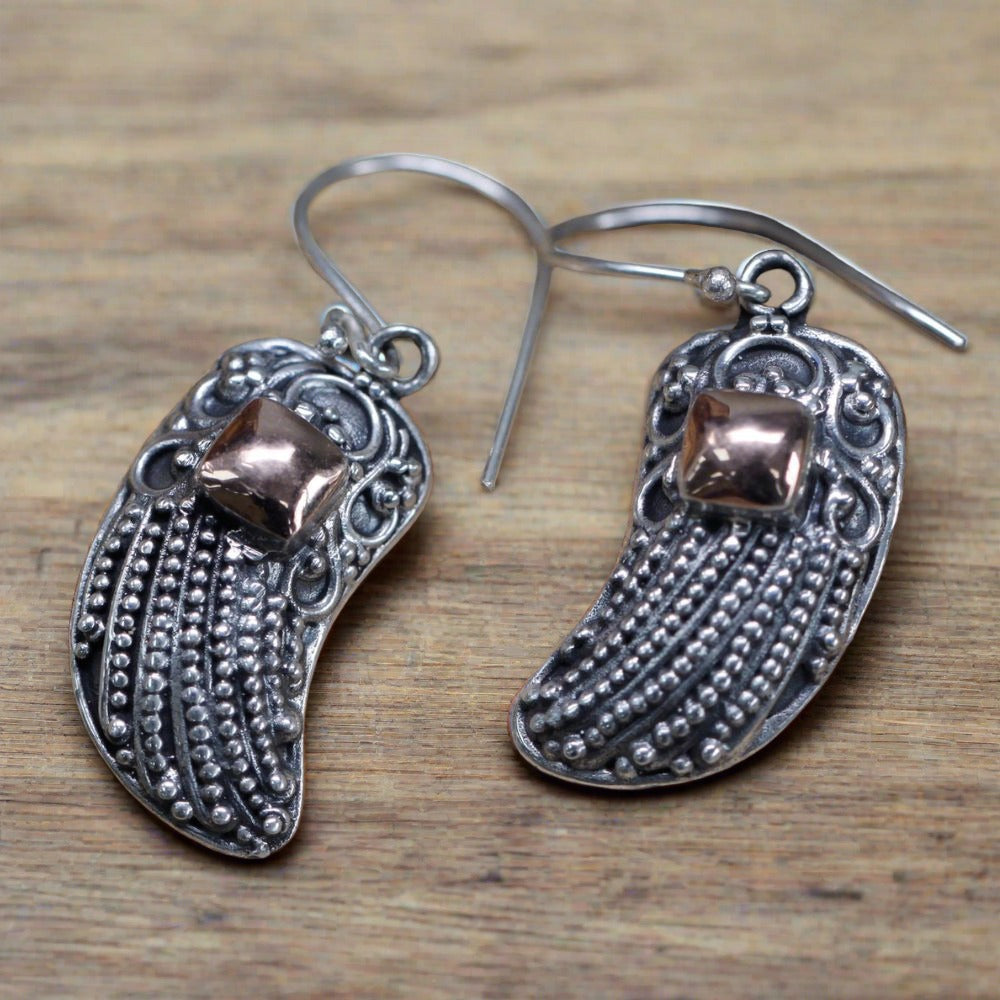 Silver & Gold Earring - Angel Wings