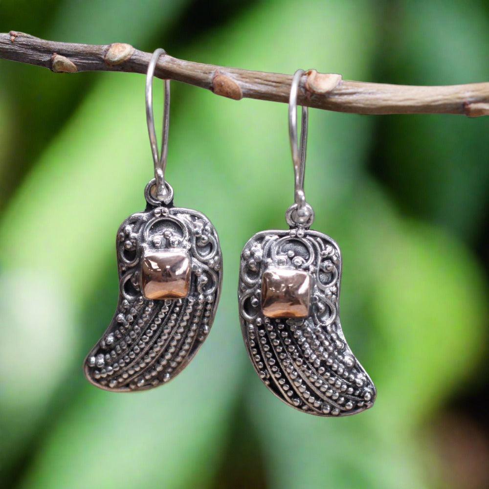 Silver & Gold Earring - Angel Wings