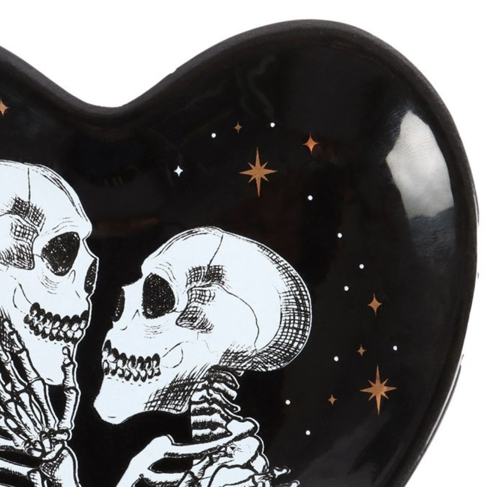 Skeleton Couple Heart Trinket Dish