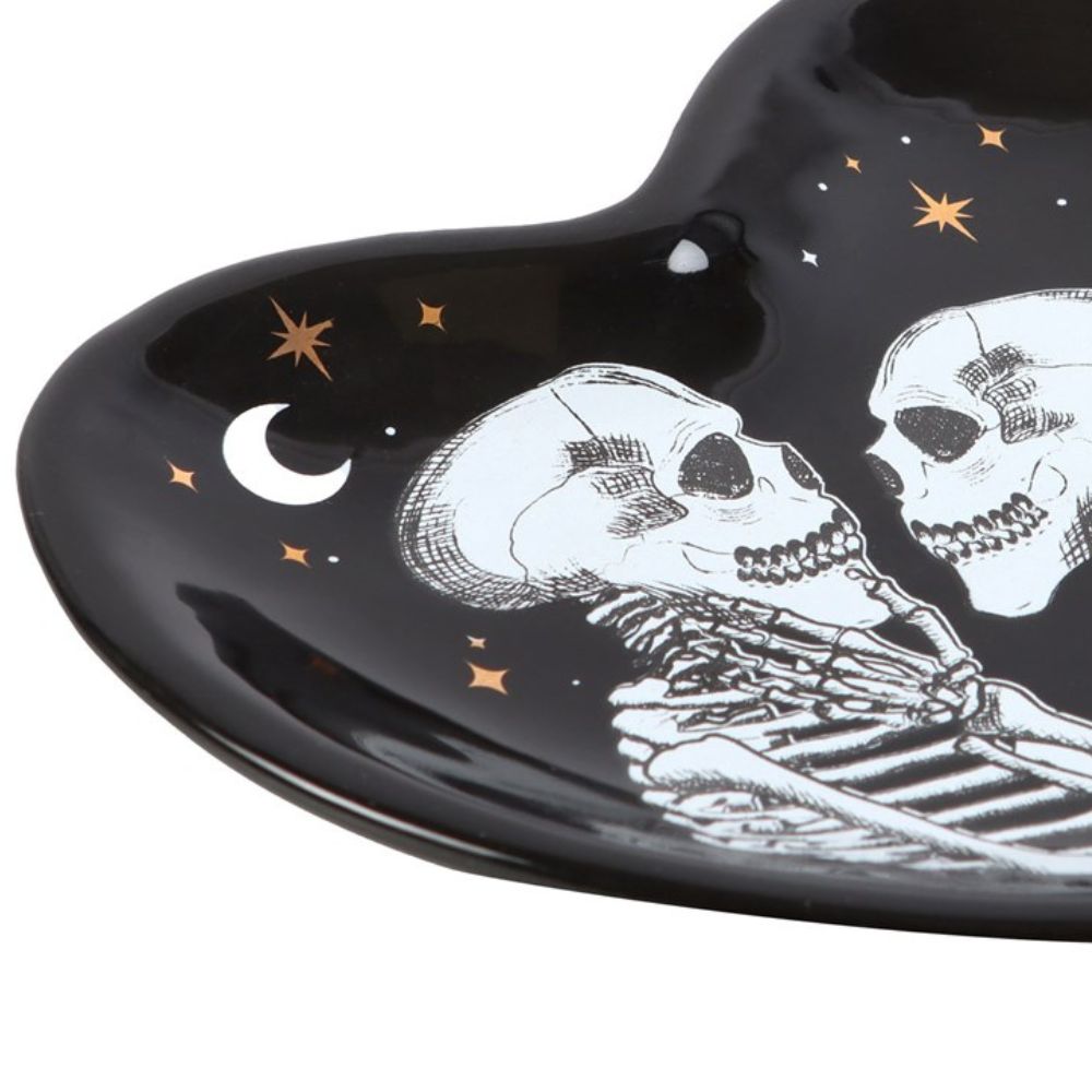 Skeleton Couple Heart Trinket Dish