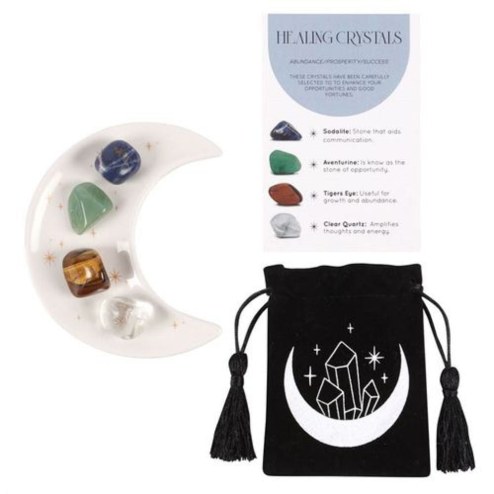 Crystal Set with Moon Trinket Dish