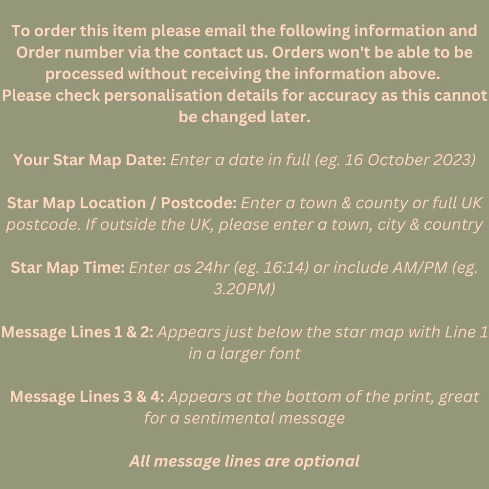 Personalised Raven Black Ring Star Map A4 Print