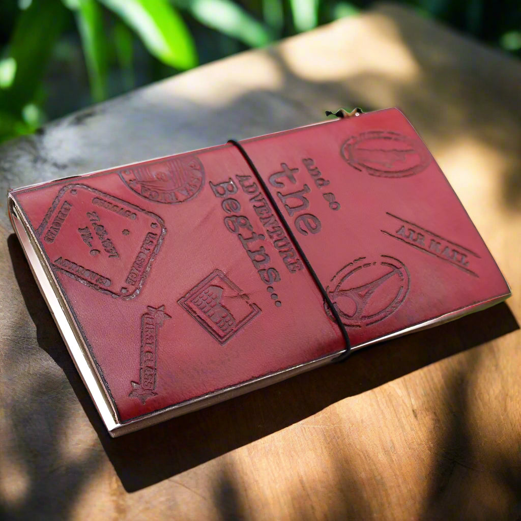 Leather Journal - 'And So the adventure begins'