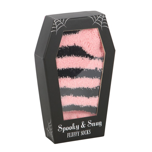 Pink & Black Striped Socks – Coffin Gift Box