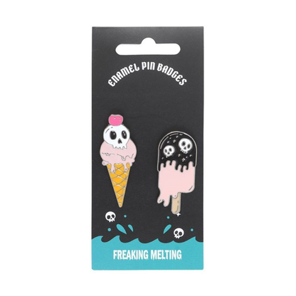 Freaking Melting Ice Cream Enamel Pin Badges