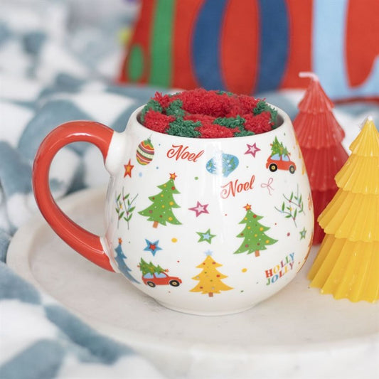 Christmas Mug & Stripy Socks Gift Set