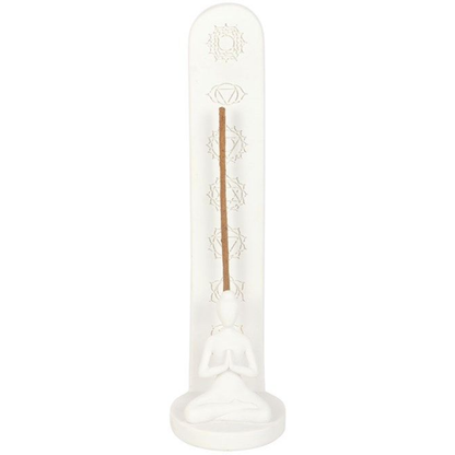 White incense holder with decorative elements on a white background