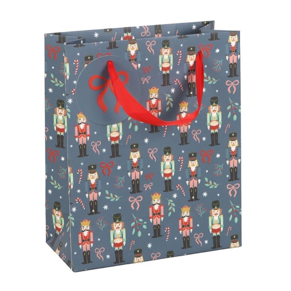 Blue Nutcracker Print Gift Bag
