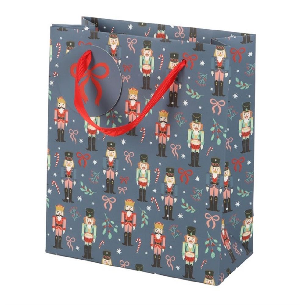 Blue Nutcracker Print Gift Bag