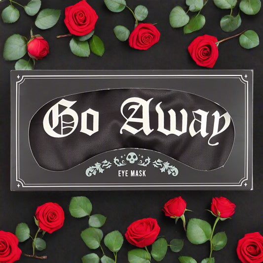 Gothic Satin Sleep Mask - 'Go Away'