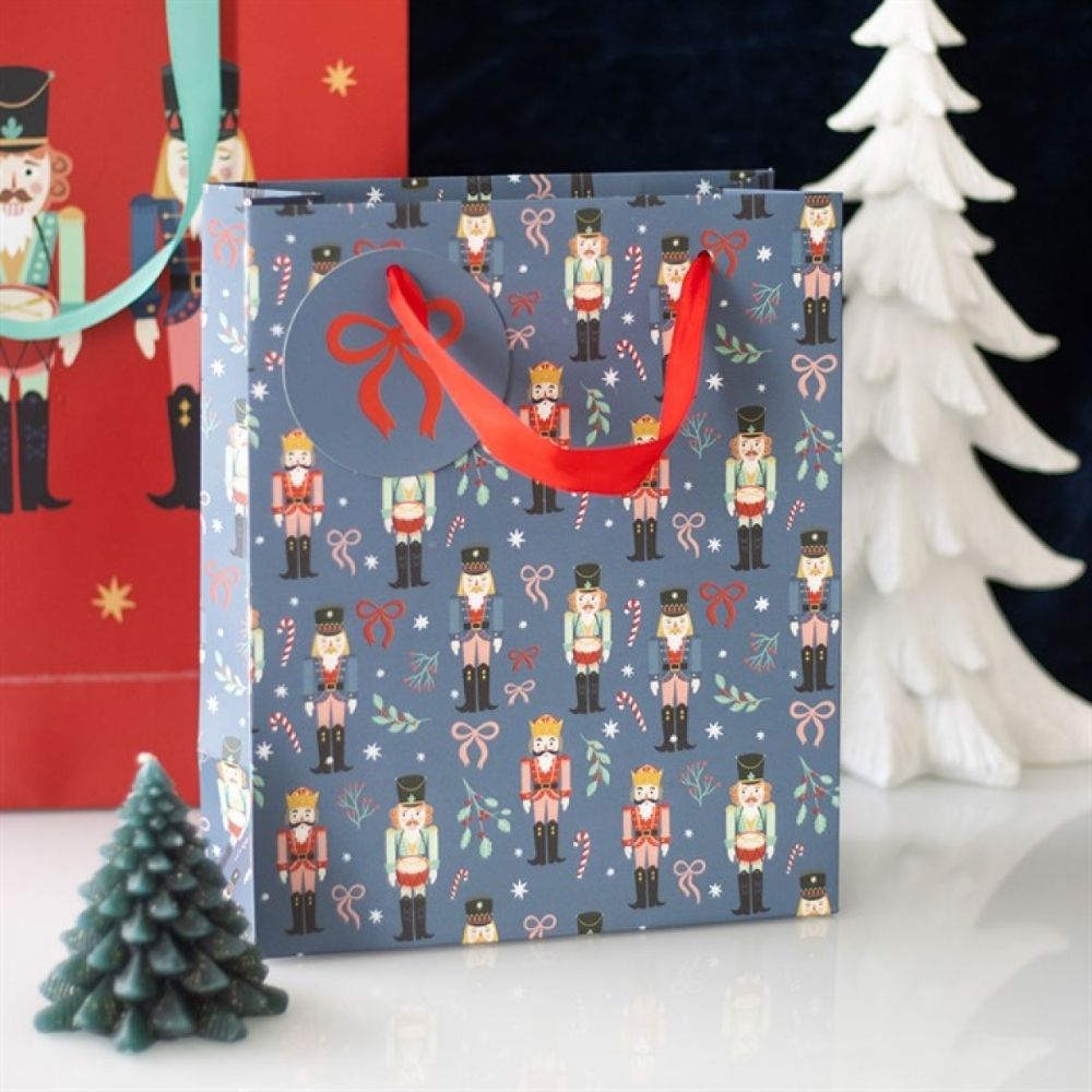 Blue Nutcracker Print Gift Bag