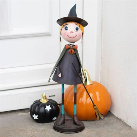 Vintage Metal Witch Ornament