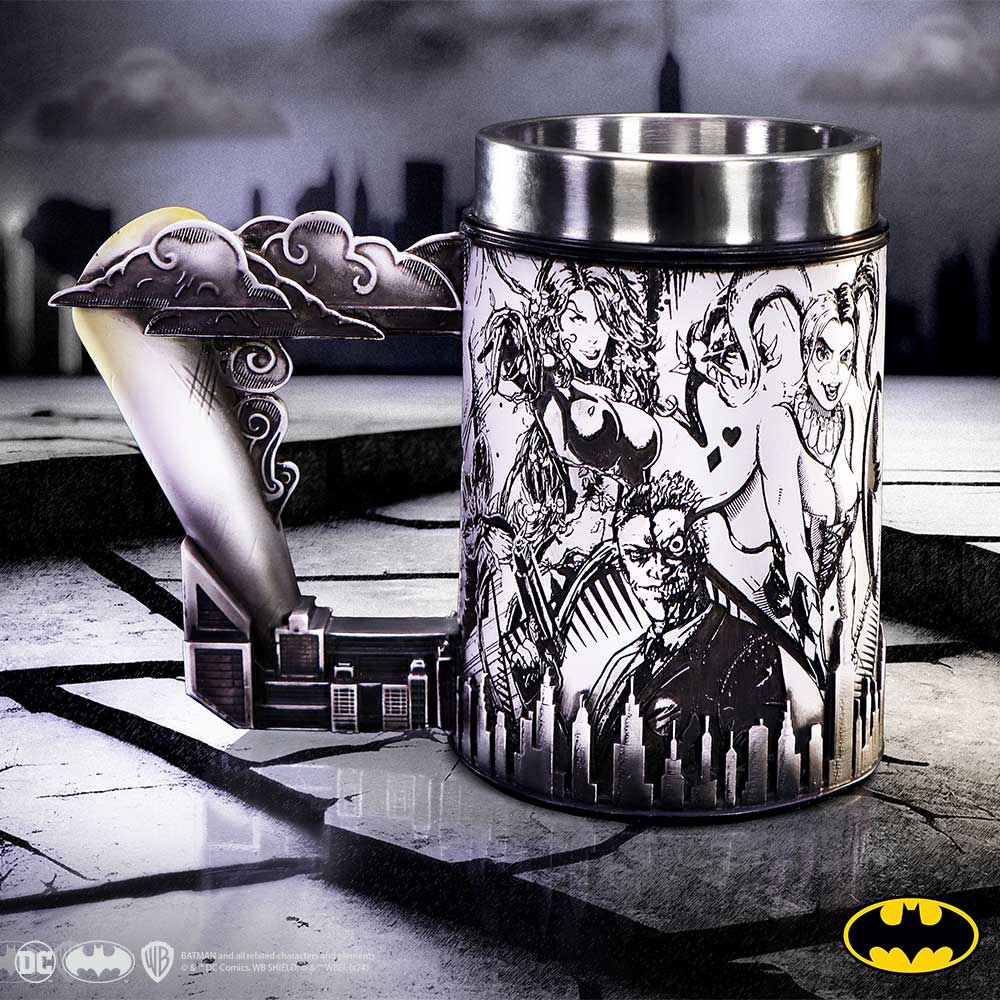 Super villain comic strip art, tankard