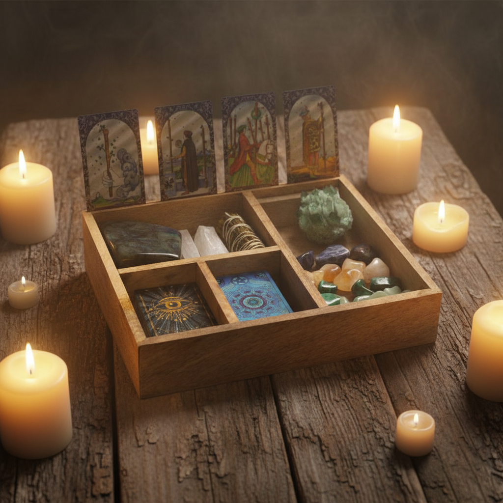 Handcrafted Mango Wood Tarot Box